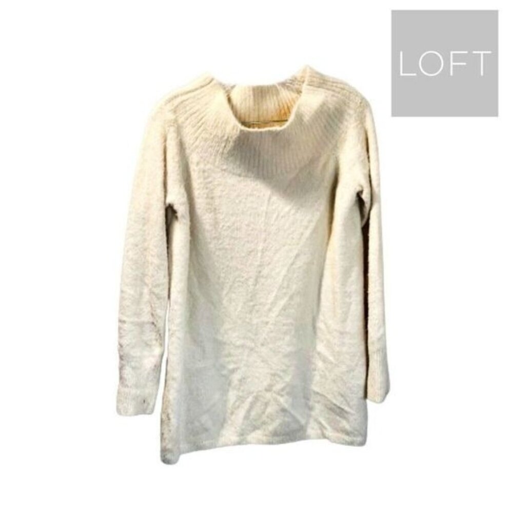 LOFT Women's Long Sleeve Turtleneck Cozy Knit Sweater Casual Loose Pullover